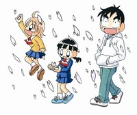 カレンダーに使用される予定のイラスト。桜舞う春編