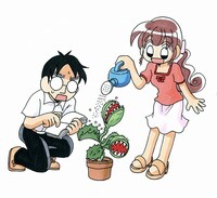 カレンダーに使用される予定のイラスト。奇妙な草木が萌える夏編