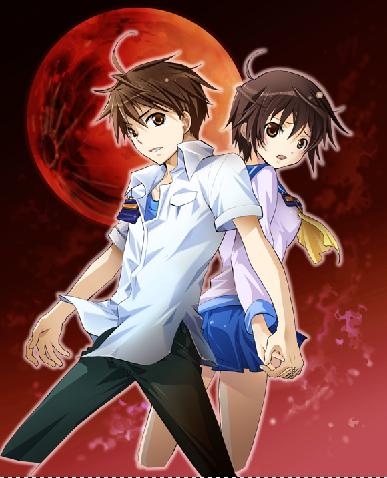 「コープスパーティー BloodCovered」の主人公、持田哲志とヒロイン中嶋直美。（©2008 Toshimi Shinomiya/SQUARE ENIX）