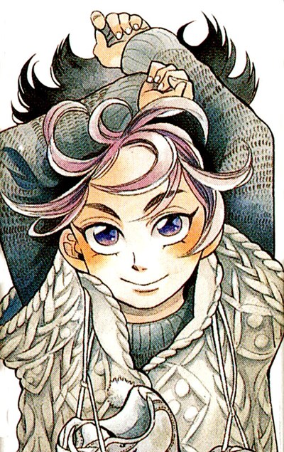 入江新連載「乱と灰色の世界」の主人公、乱。魔法使いの少女だが、どんな魔法を使うのかは本誌を読んでのお楽しみ。