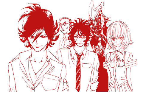 小学館のサンデーGXサイトにて発表された「アスカ＠未来系」のキービジュアル。背後の黒いクリーチャーは……。