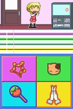 「ひだまりスケッチどこでもすごろく×365」から、タッチパネルを使ったミニゲーム。(©蒼樹うめ・芳文社／ひだまり荘管理組合©2009 IDEA FACTORY・A)