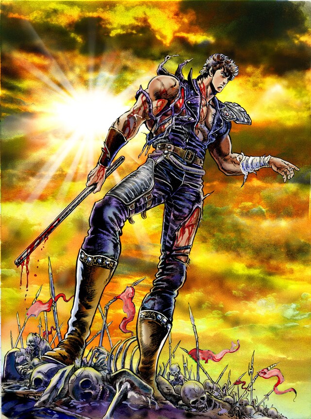 往年のファンにはたまらない原画ばかり。（©武論尊・原哲夫／NSP 1983,©NSP 2008, 版権許諾証MB-209）