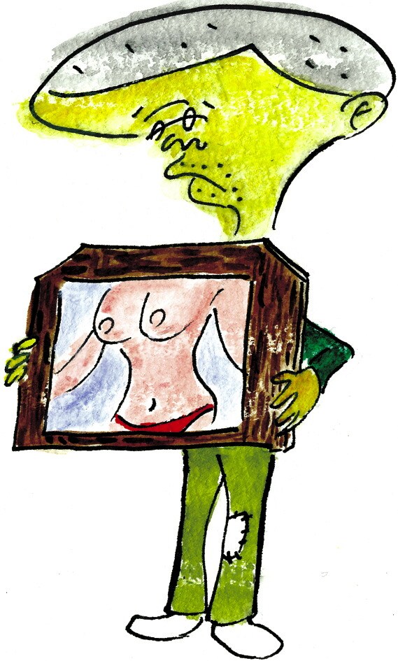 前回のチャンプ・堀道広の紙芝居イラスト。顔色が気になる感じ。