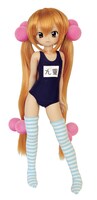 これがシームレス・フィギュア・ドールりんちゃん。スクール水着、ニーハイソックスを着用。