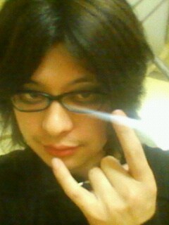 O-nestの楽屋にて。ばっちりメイクで突撃だ。