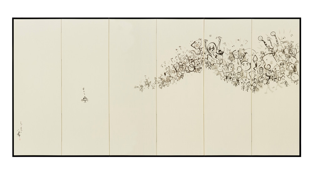 しりあがり寿「パレードの先頭」所蔵：佐野美術館