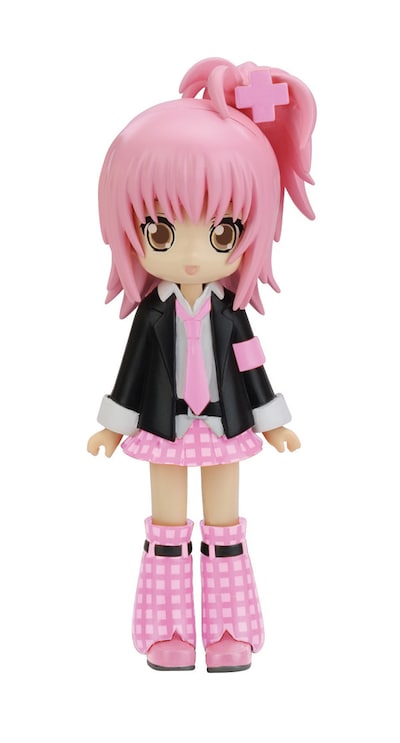 「日奈森あむ＆月詠イクト 2体セット」バージョンのあむちゃん。スカートやネクタイなどがピンク色。