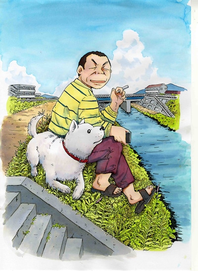 村上たかし「星守る犬」イメージイラスト。