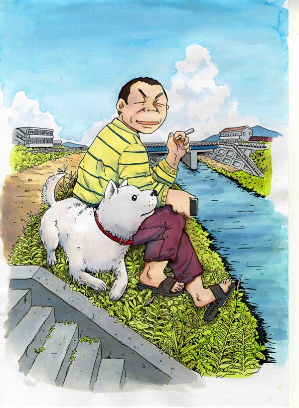 村上たかし「星守る犬」イメージイラスト。