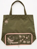 「海月姫」オリジナルポータブルエコバッグ・オリーブバージョン。