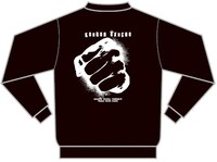 「金剛番長」パーカー。でっかくプリントされたコブシが男気溢れるデザイン。