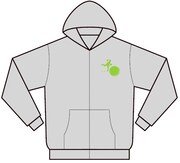 「クロスゲーム」パーカー。帽子も吹っ飛ぶ全力投球のフォームをグラフィック化。