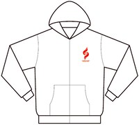 「アーティストアクロ」パーカー。主人公アクロの手に浮かぶ、能力の証をロゴ化したデザイン。