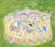 展示物のひとつである、横山隆一の「フクちゃん」イラスト。