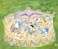 展示物のひとつである、横山隆一の「フクちゃん」イラスト。