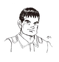 左手で描いたという角松洋介。これはこれでありではないかと思えてくるが、作者としてはそうもいかない様子。