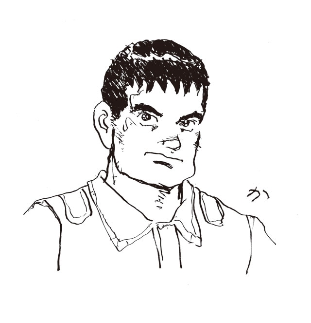 左手で描いたという角松洋介。これはこれでありではないかと思えてくるが、作者としてはそうもいかない様子。