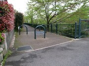 これが転倒現場。平和そうな緑道がある日突然凄惨な事件現場に……。