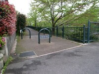 これが転倒現場。平和そうな緑道がある日突然凄惨な事件現場に……。