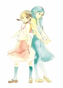 「青い花」1巻の表紙に使用されたカラーイラスト。志村の淡く美しい色遣いは唯一無二。