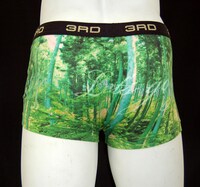 坂本龍一によるボクサーブリーフパンツその2。森林のプリントが印象的。