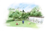 屋外広場のイメージ図。真ん中に佇んでいるのはドラえもん?(C)藤子プロ