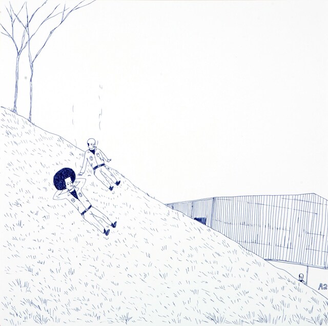 花くまゆうさく「工員の一服」