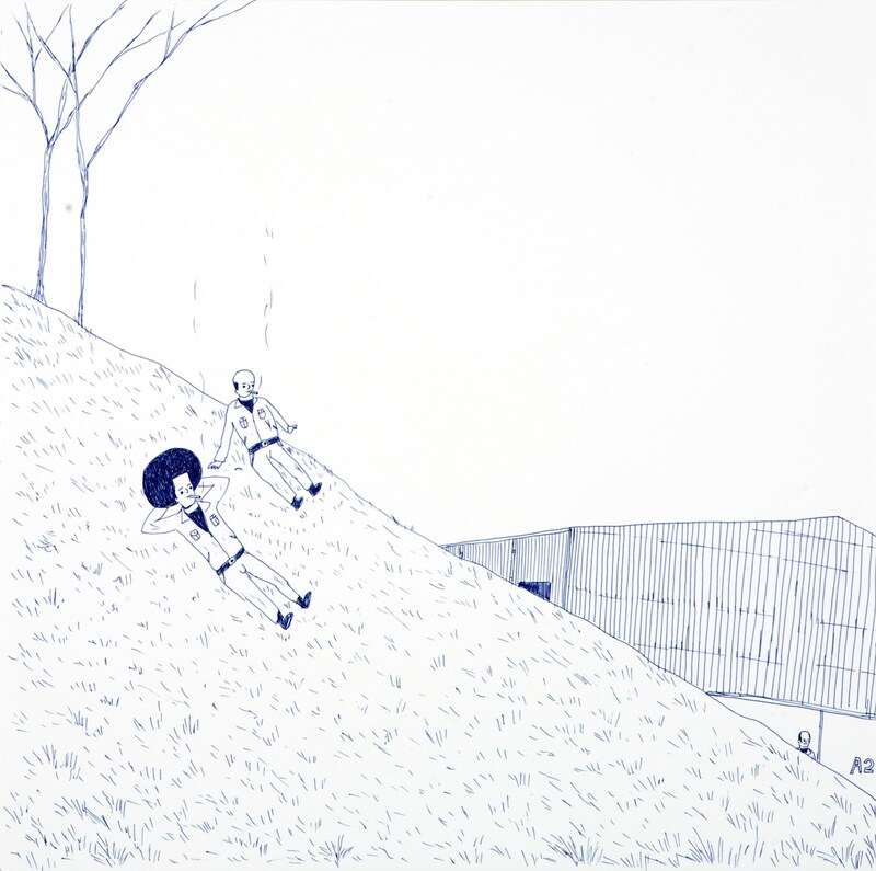 花くまゆうさく「工員の一服」