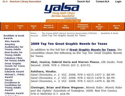 トップ10などの結果はヤングアダルト図書館サービス協会（yalsa）の公式サイトで見ることができる。
