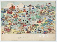 『おそ松くん』カラー漫景「ギャハー！！　まんがグランプリ」 「少年サンデー」1968年6月16日 25号掲載　(C)フジオ・プロ