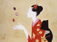 日本画「おてだま」1995年