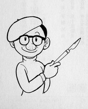 誰が見てもすぐ分かる、巨匠・手塚治虫の自画像。(c)TEZUKA PRODUCTIONS