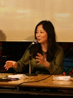 西原理恵子。写真は新宿ロフトプラスワンにて2009年7月8日に開催された「西原理恵子の人生画力対決」のもの。