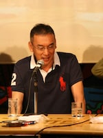 福本伸行。写真は新宿ロフトプラスワンにて2009年7月8日に開催された「西原理恵子の人生画力対決」のもの。