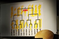 くじ引きで決定したトーナメント表。順番に不満を覚えた出場者がこっそりカードの交換を試み、司会の岩井氏が「換えないでください」と冷静なツッコミを入れる場面も。