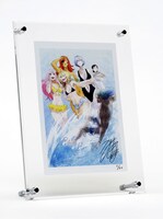 こちらがプレゼント賞品の猫井ヤスユキ描き下ろし複製原画、フォトスタンド入りだ。海、サーフィン、水着ギャル。華麗なる南斗のイメージにぴったりなイカしたイラストだ。