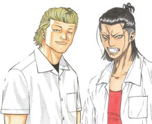 柳内大樹と永田晃一による合作「スマイル」のカット。どちらが「キング」で、どちらが「狂犬」なのか。全てはコミックブレイク5号にて明らかに。