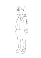 ゲーム版の設定ラフより、東雲なの。普通の女の子に憧れるロボ女子高生。