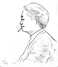 タムくんによる細野晴臣の似顔絵。(c)wisut ponnimit