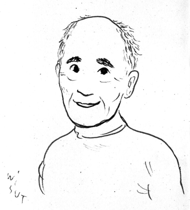 タムくんによる谷川俊太郎の似顔絵。(c)wisut ponnimit