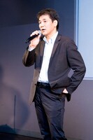 別冊少年マガジン編集人、森田浩章による主賓挨拶の風景。