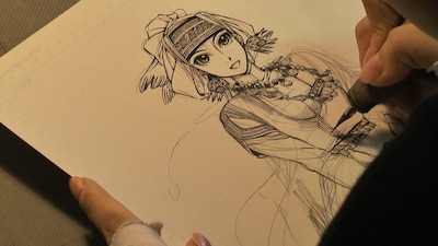 「乙嫁語り」のヒロイン・アミルの作画風景。