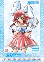 フェア開催店にて「ハヤテのごとく！」21巻を購入した人に配布される2009年11月のスケジュールカード。コスプレだって似合ってしまうヒナギク。(c)畑健二郎／小学館　週刊少年サンデー