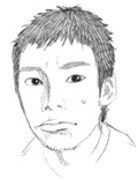 「宇宙兄弟」の作者、小山宙哉の似顔絵。