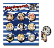 10月31日よりプレゼントを開始する、劇場版アニメ「ONE PIECE film STRONG WORLD」前売り購入特典第2弾「麦わらの一味『after three seconds』缶バッジセット」。(C)尾田栄一郎/集英社・フジテレビ・東映アニメーション (C)「2009 ワンピース」製作委員会