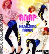 ANAPと長尾謙一郎のコラボアイテム、レギンス「イカズチプリント」。ワンポイントで入ったイラストがシビれる。