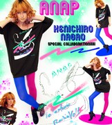 ANAPと長尾謙一郎のコラボアイテム、ドルマンチュニック「80's Telephone Rock'n rollプリント」。黒電話から進化した最新型テレフォンをデザインしたトレンディな一枚だ。