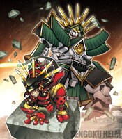 「戦国ヘルム」本文より、豊臣秀頼×津島直人。