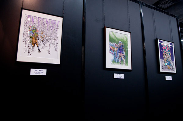 ウルトラジャンプ創刊10周年を記念したイベント「ウルジャンまつり in　アキバ2009」原画展会場、荒木飛呂彦の特設コーナー。
